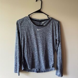 Nike Gray Fitted Long Sleeve Tee